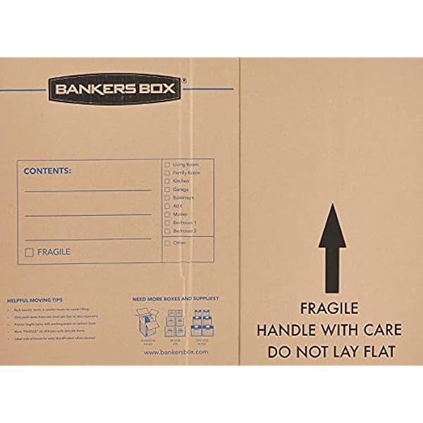 Bankers Box SmoothMove 7711201 Verhuisdoos, middelgroot, 94 x 10 x 69 cm, 4 stuks